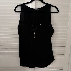 Express Black Sleeveless Zip-Front Camisole